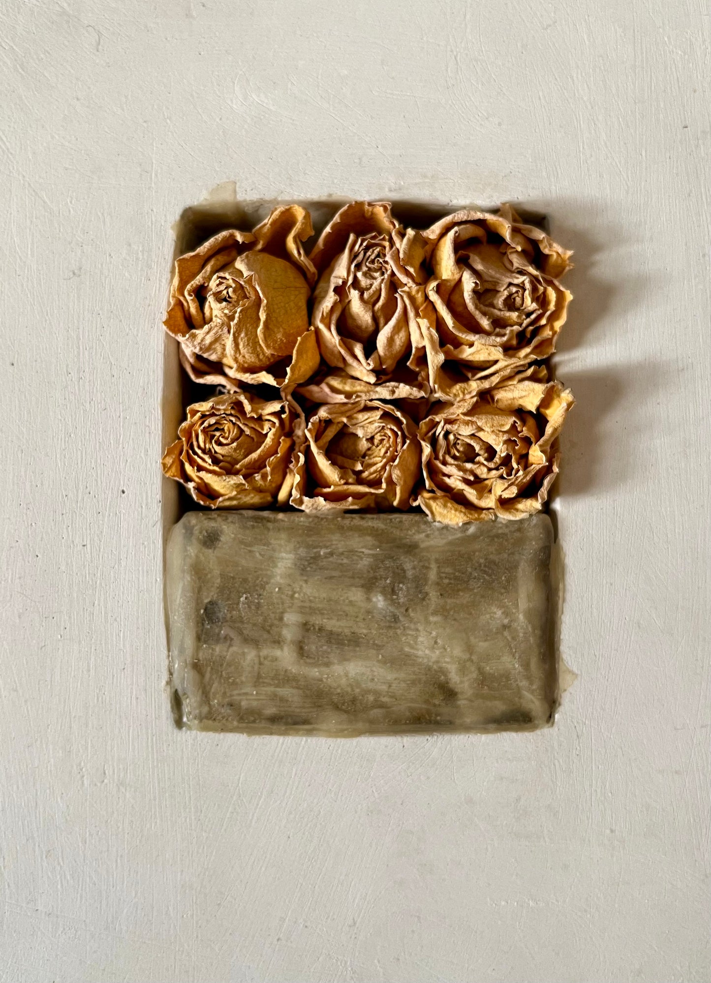 Plaster Wall Sculpture With Roses